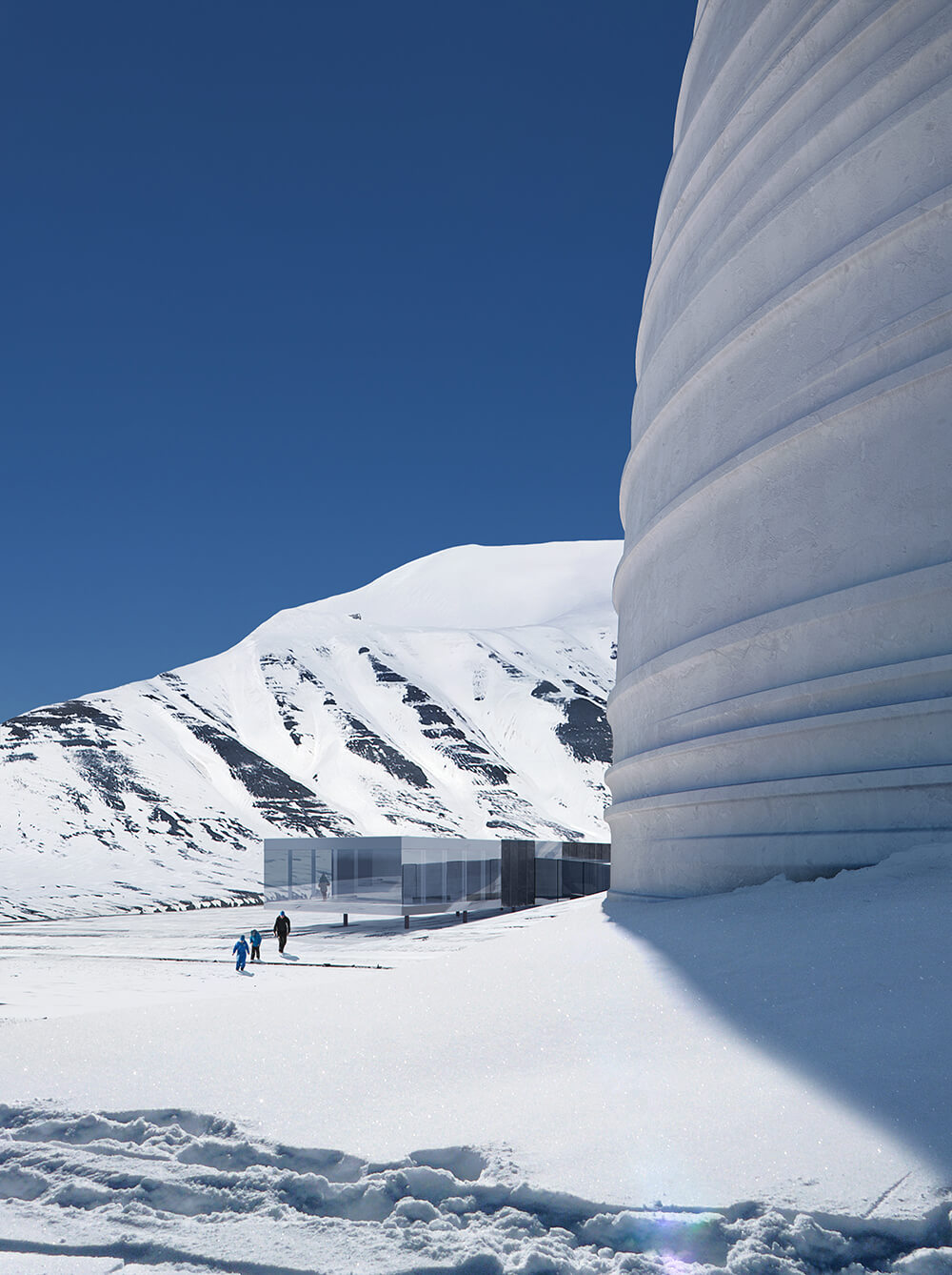 Visitor experience at The Arc Snøhetta Arctic World Archive concept